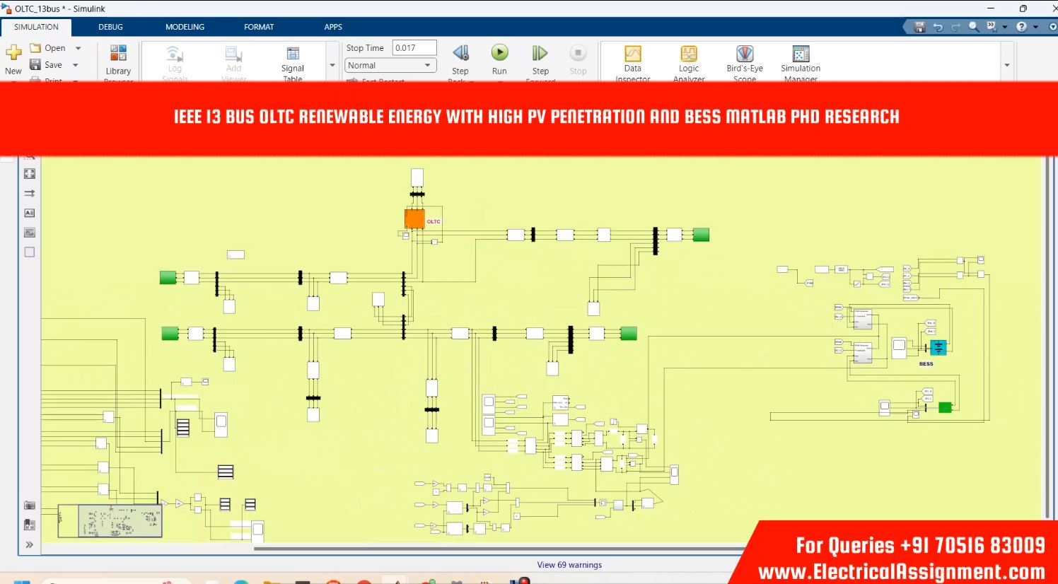 IEEE 14 Bus System with Solar PV, Wind Farm & BESS - MATLAB Simulink screenshot 5